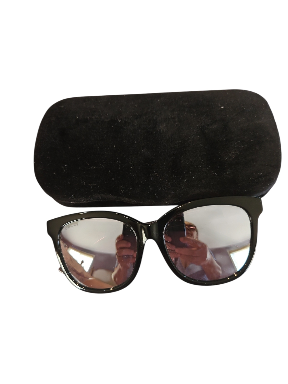 Gucci Black Gray Reflection Mirror Sunglasses with Case Quality
